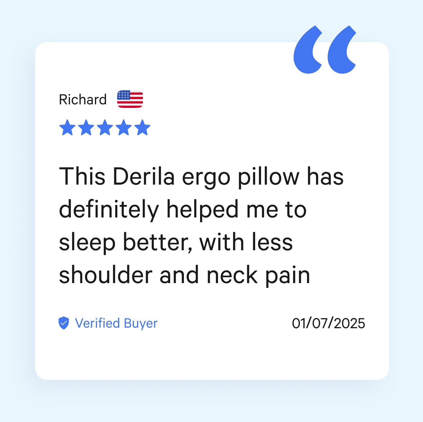 Neck Support Pillow, Premium Memory Foam - Derila Ergo